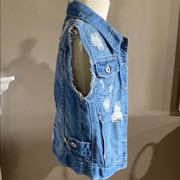 Butter Super Soft Distressed Denim Vest - Picture 4 of 8